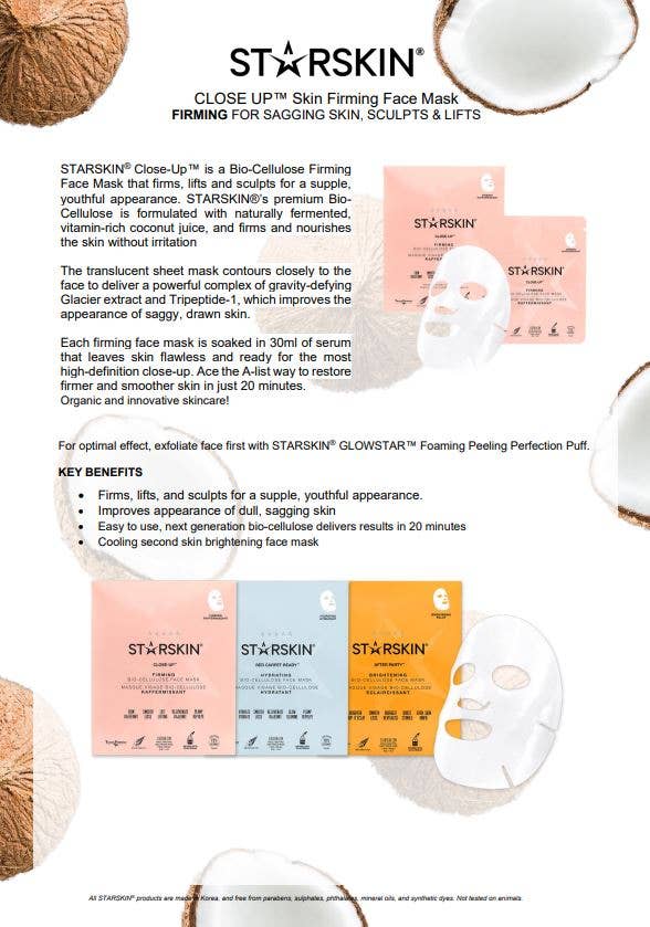 Masque Visage Raffermissant Bio-Cellulose