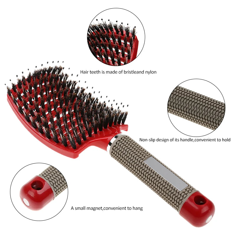 Brosse Démêlante pour Cheveux Raides et Bouclés - Qualité Salon