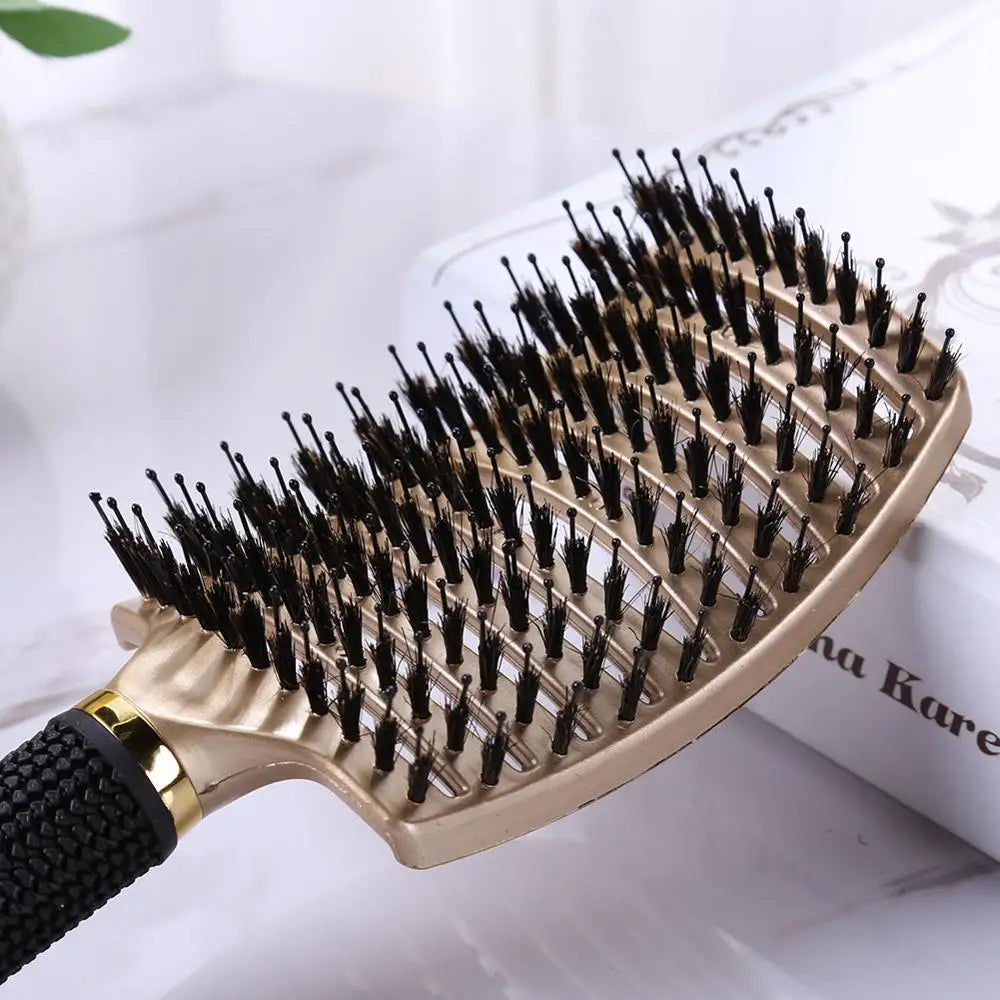 Brosse Démêlante pour Cheveux Raides et Bouclés - Qualité Salon