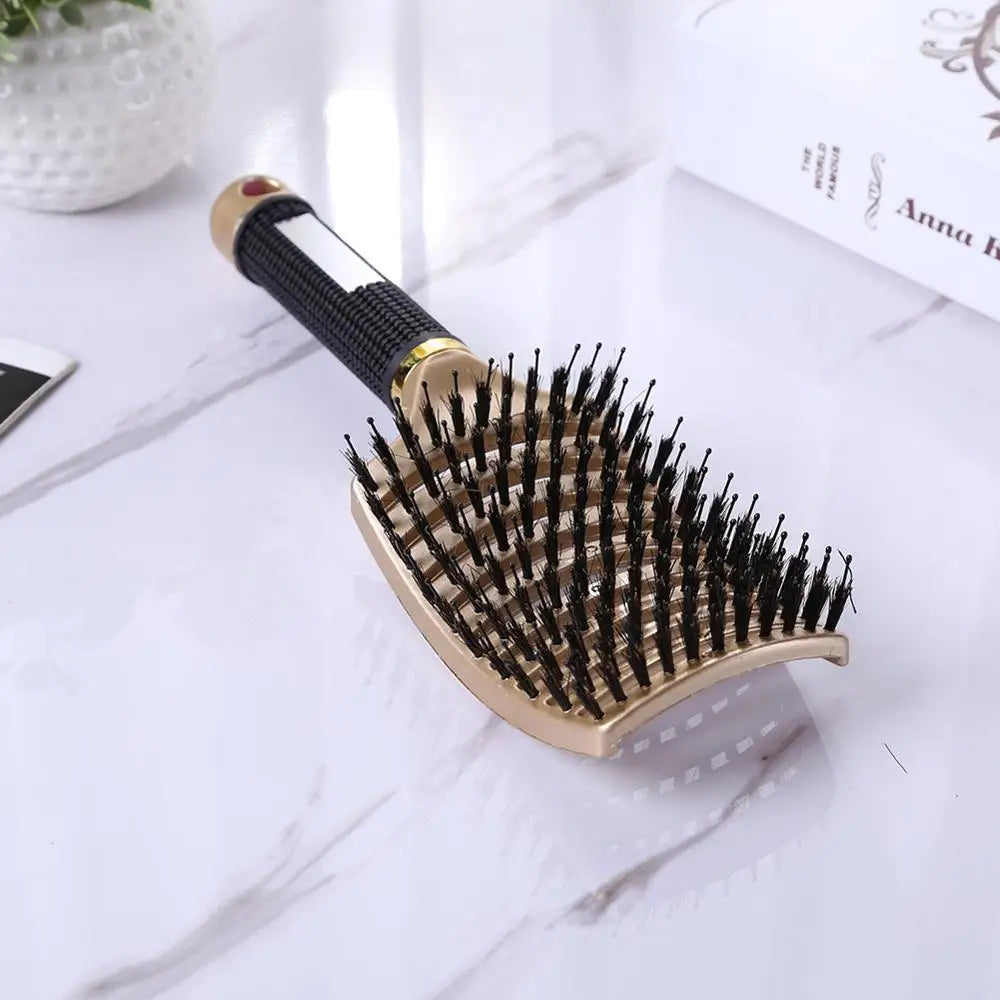 Brosse Démêlante pour Cheveux Raides et Bouclés - Qualité Salon