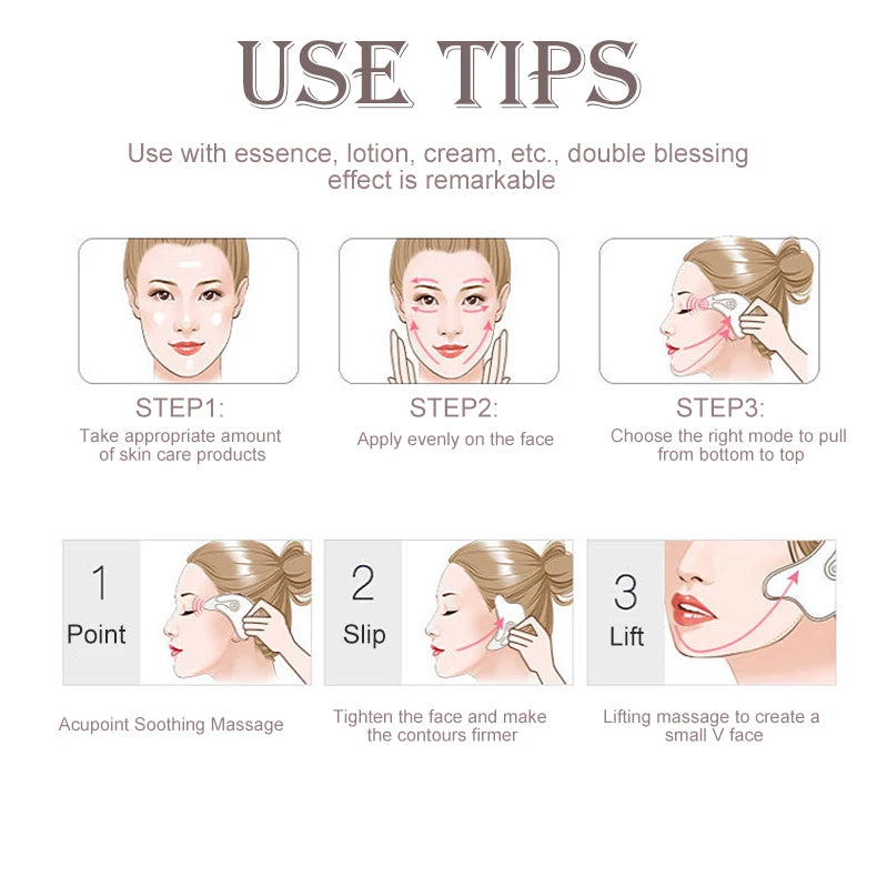 Gua Sha 4-en-1 Masseur Facial Électrique (livré dans un sachet)