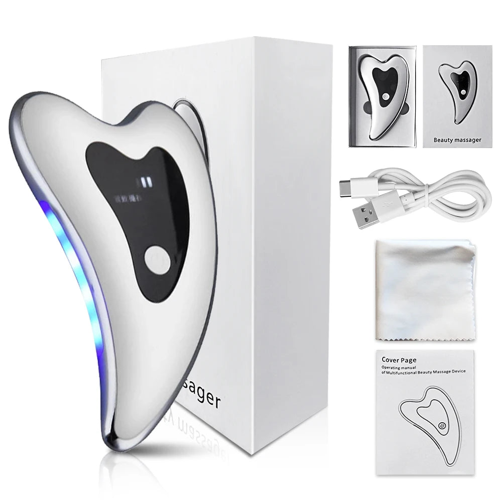 Gua Sha 4-en-1 Masseur Facial Électrique (livré dans un sachet)