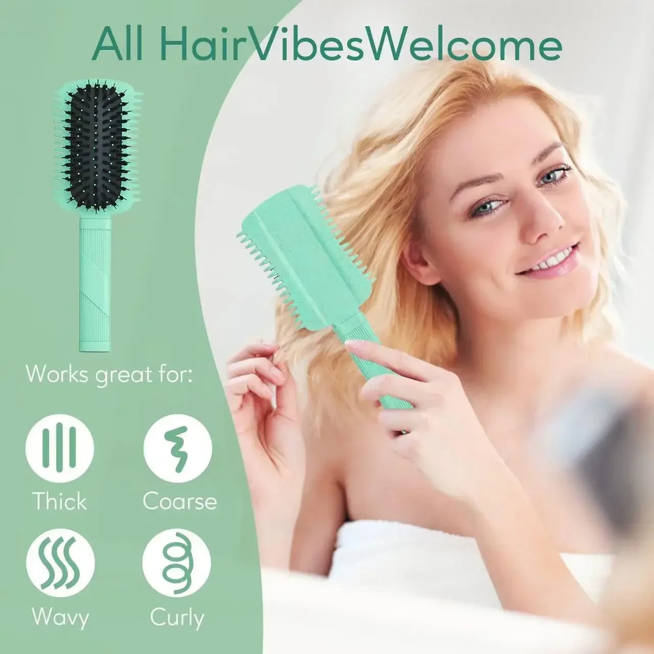 Brosse pour cheveux bouclés et/ou cheveux crépus