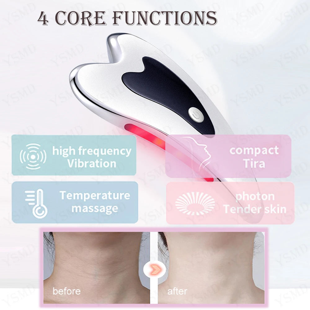 Gua Sha 4-en-1 Masseur Facial Électrique (livré dans un sachet)