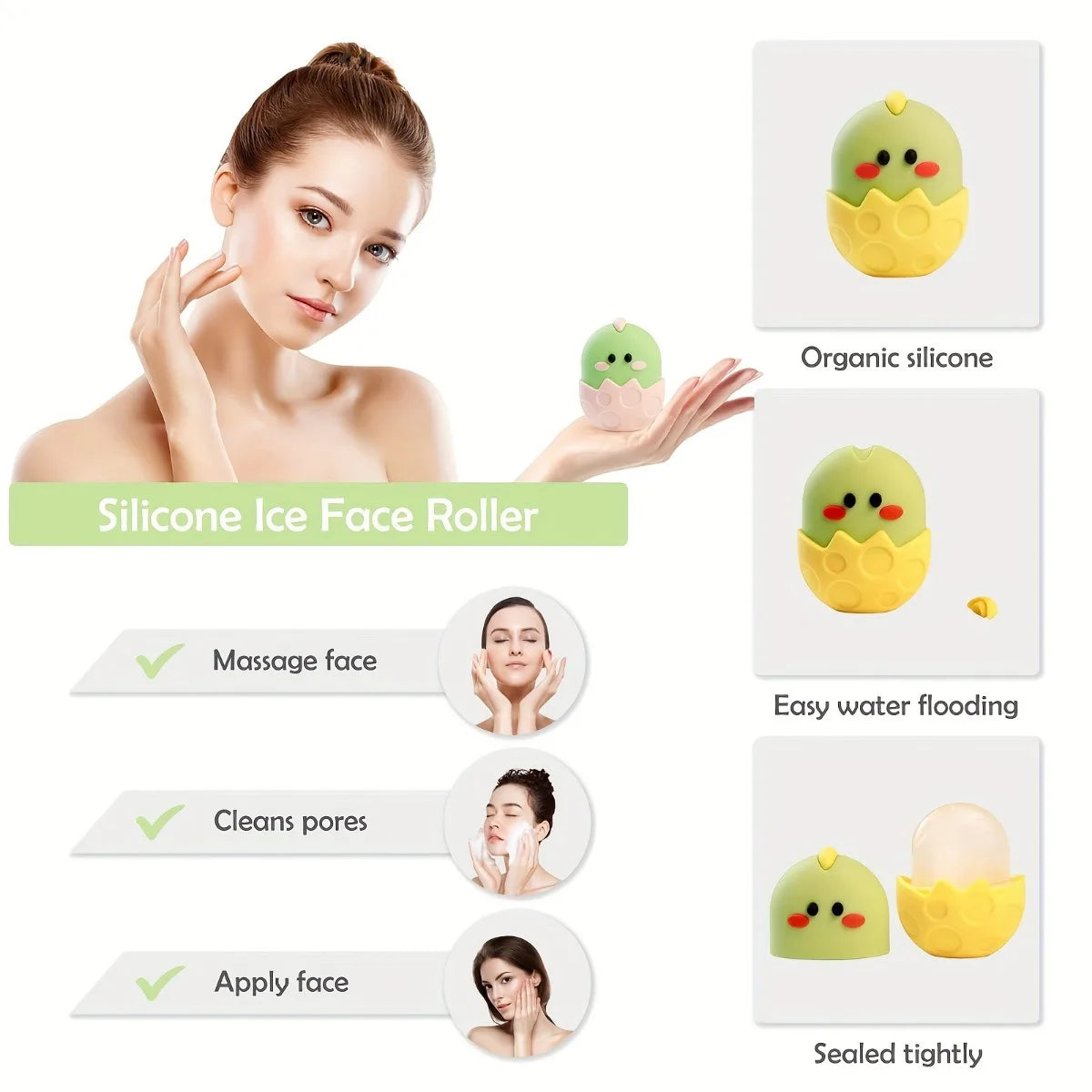Rouleau de Glace Facial en Silicone