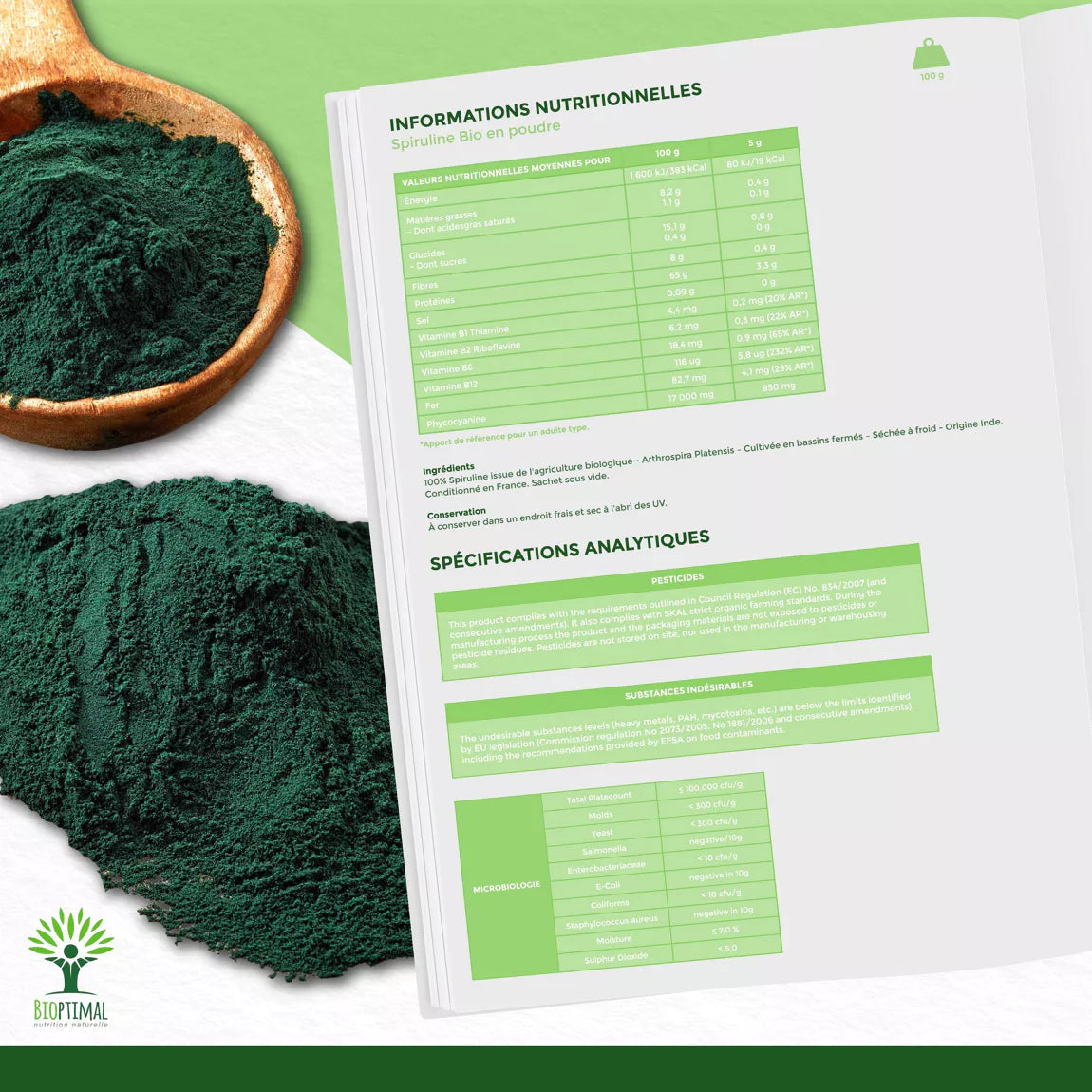 Spiruline Bio en poudre 290