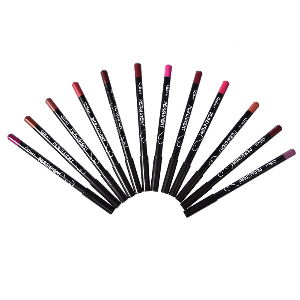 Lot de 12 Crayons à Lèvres Longue Tenue et Nutritifs