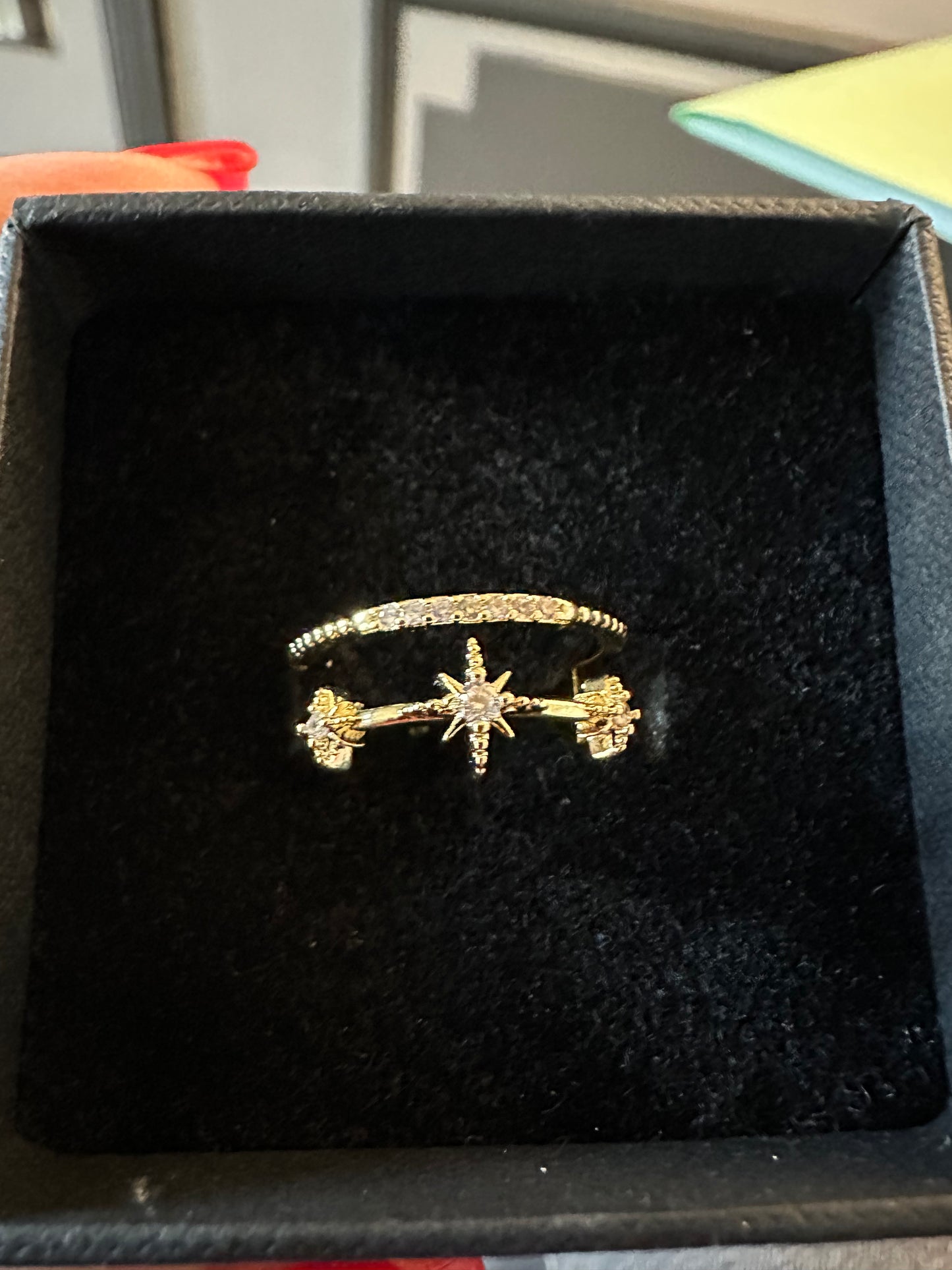 Bague Femme 2 anneaux et petites étoiles