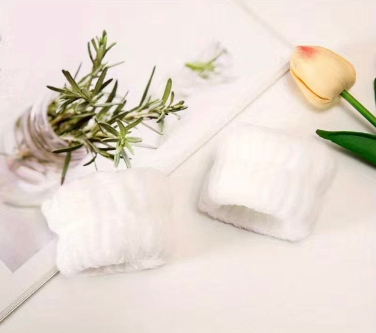 Bandeau de bain et manchette en éponge