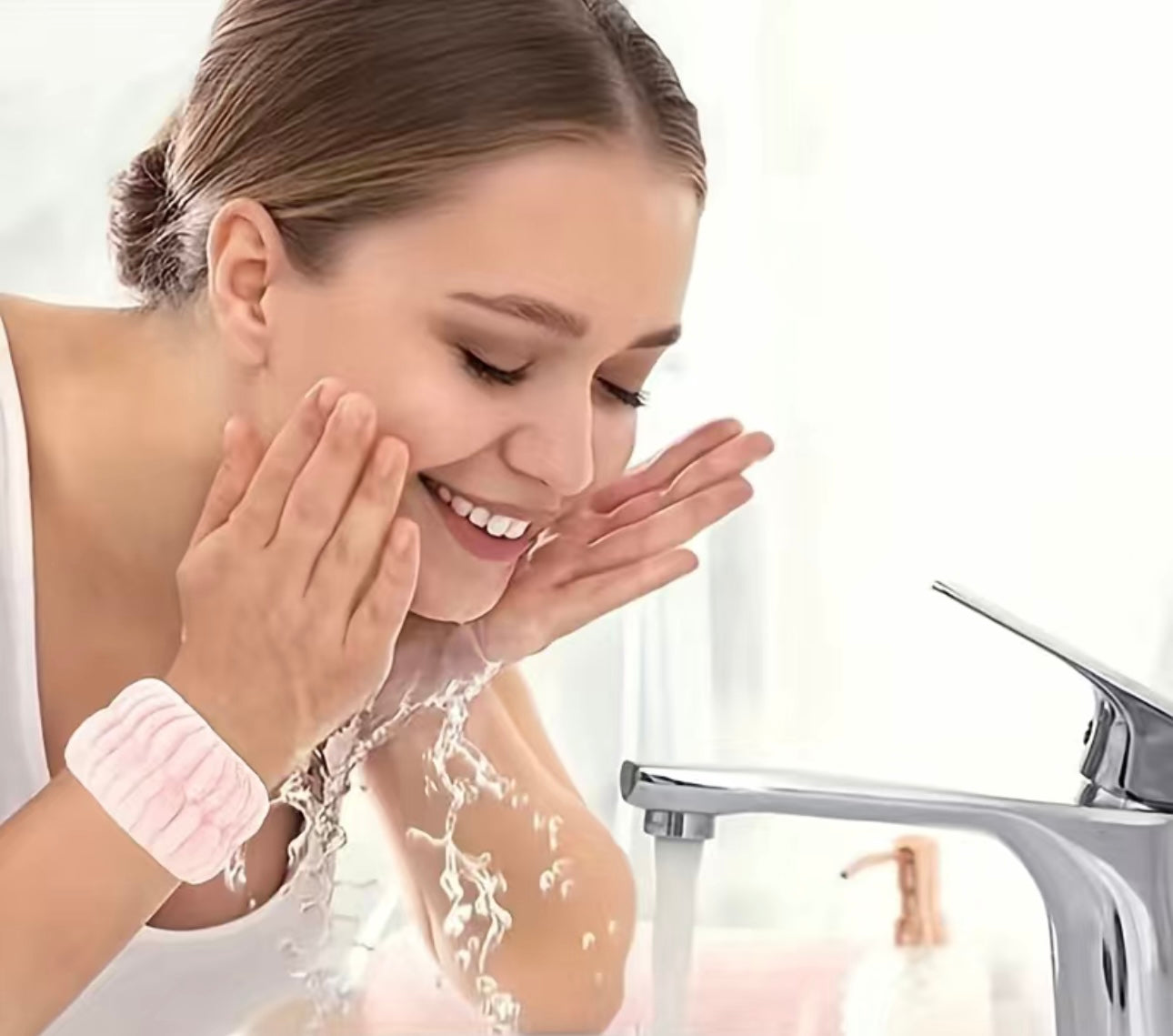 Bandeau de bain et manchette en éponge