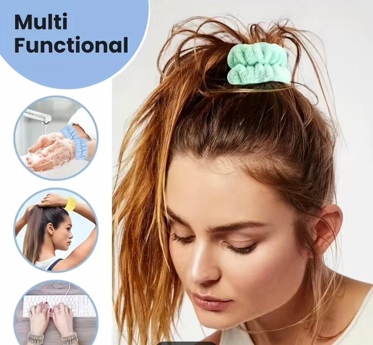 Bandeau de bain et manchette en éponge