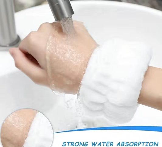 Bandeau de bain et manchette en éponge