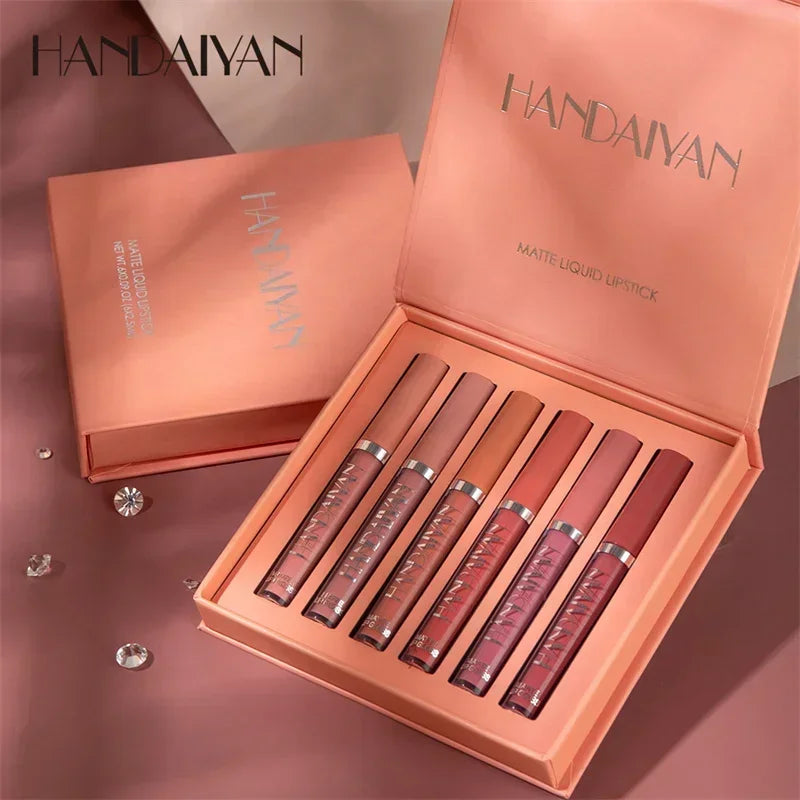 Palette de 6 Rouges à Lèvres liquide  Longue Tenue
