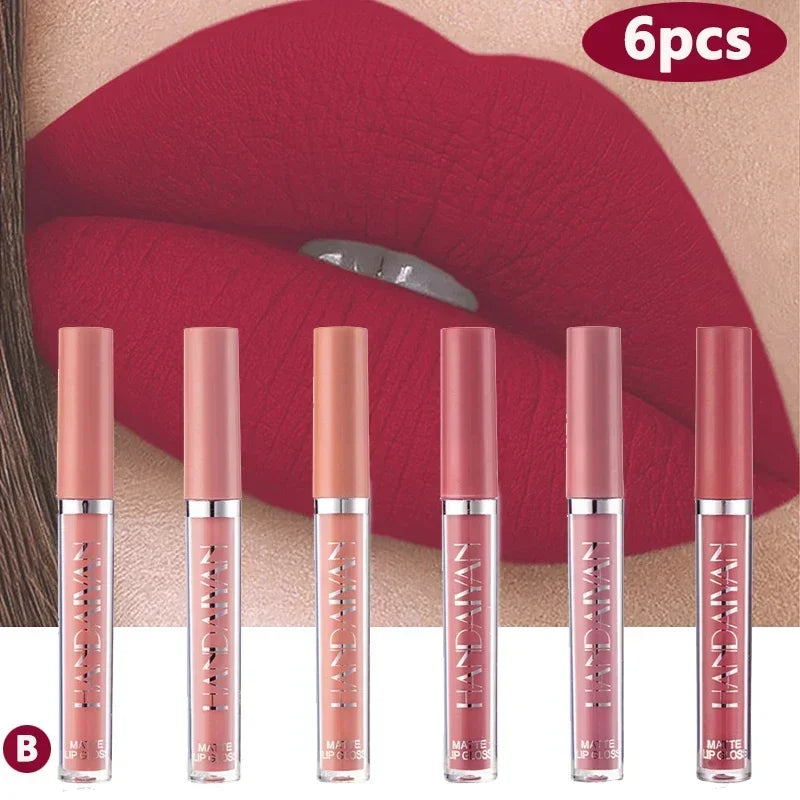 Palette de 6 Rouges à Lèvres liquide  Longue Tenue