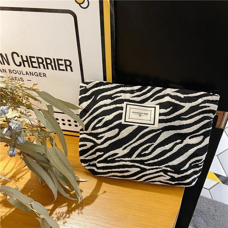 Trousse de Maquillage Léopard en Toile