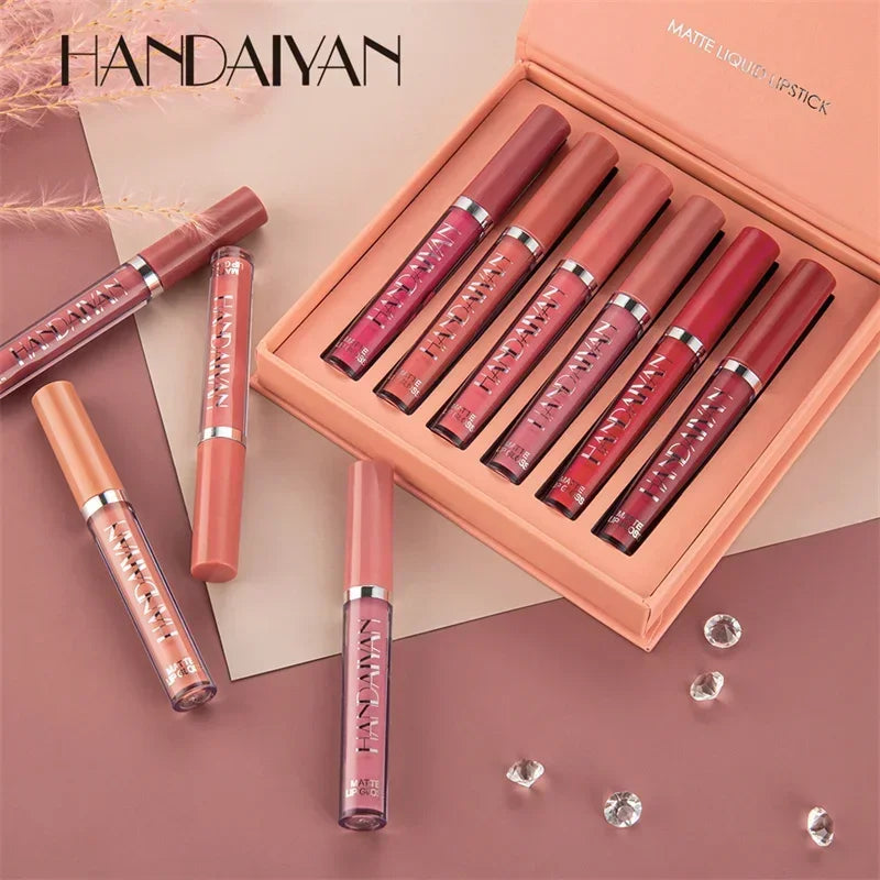 Palette de 6 Rouges à Lèvres liquide  Longue Tenue