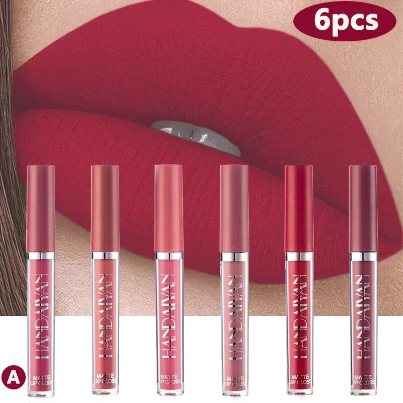 Palette de 6 Rouges à Lèvres liquide  Longue Tenue