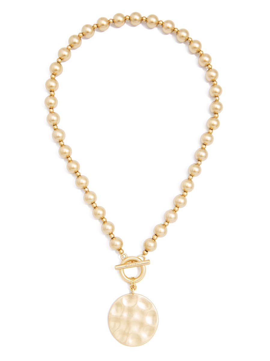 Collier avec pendentif médaillon et bascule: Or mat